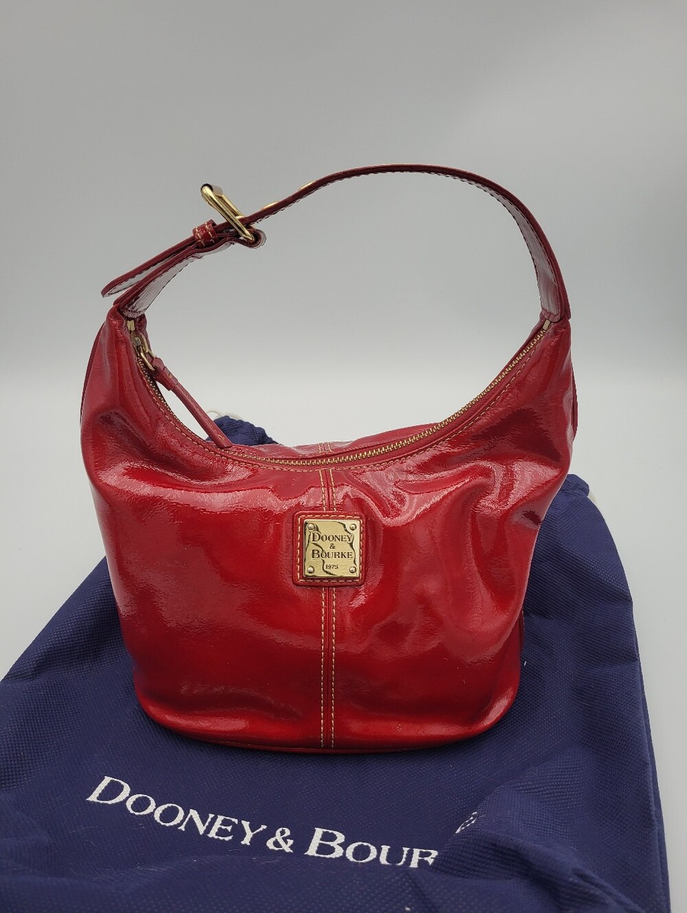 Dooney & Bourke Red Patent Leather Shoulder Hobo